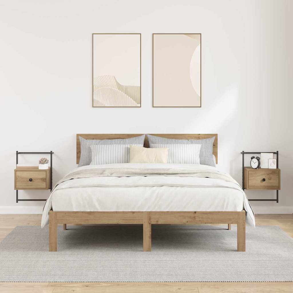 Bedside Cabinet with Drawer 2 pcs Artisan oak 35 x 30 x 51 cm